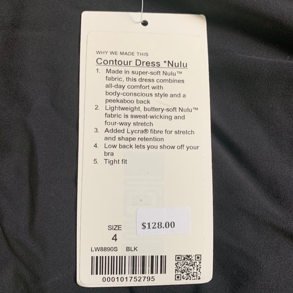 Contour dress black lululemon nulu low back new - Picture 5 of 6